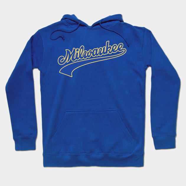 Retro 70s Milwaukee Jersey Script Hoodie by darklordpug